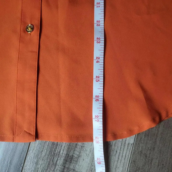 Chaps Orange 2 Pocket Buttondown Women's Blouse Size Medium NWOT - Picture 8 of 15